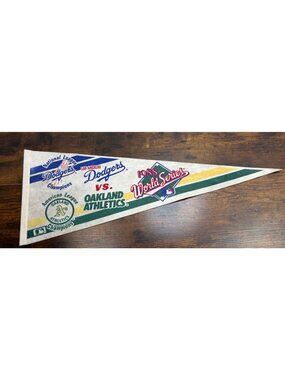 1988 World Series Pennant Los Angeles Dodgers Vs Oakland Athletics MLB 30 inches